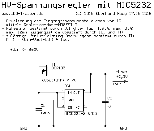 HV-Spannungsregler mitMIC5232